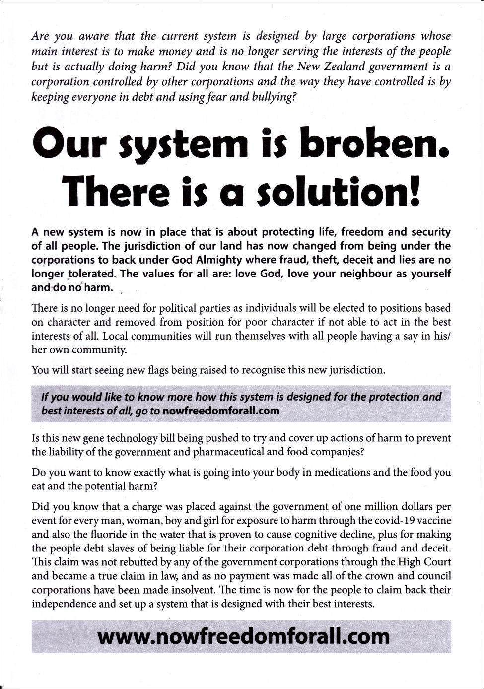 Our system is broken. There is a solution!