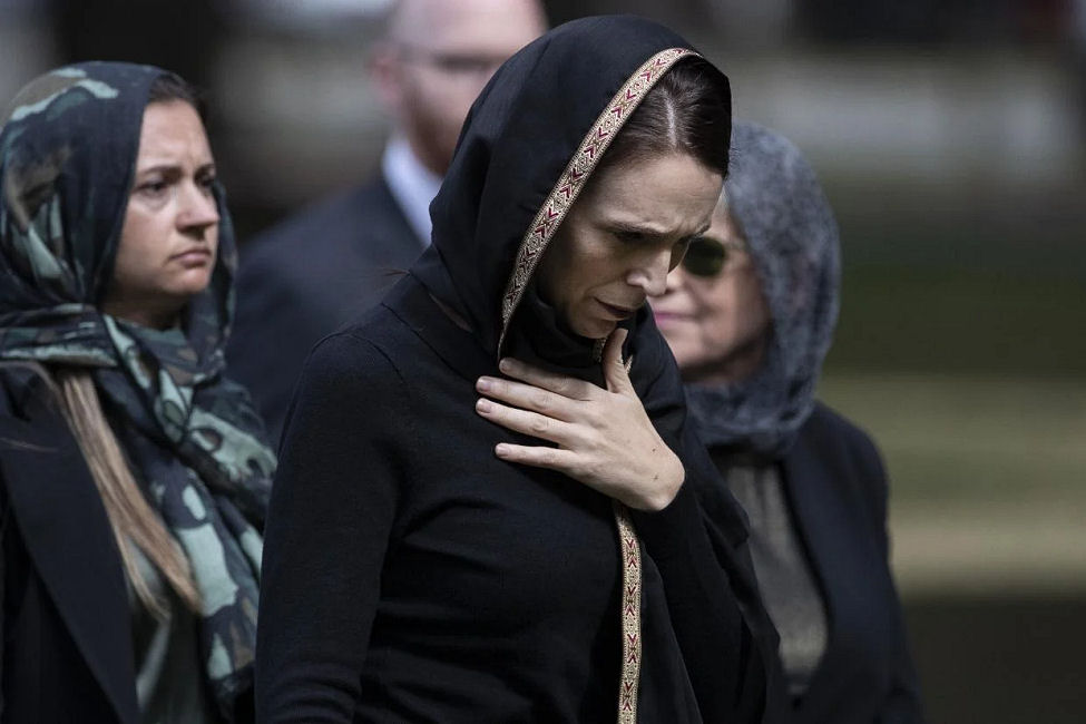 Prime Minister Jacinda Ardern leaves after the service at the call to prayer and peace vigil outside Masjid Al Noor mosque near Hagley Park. Iain McGregor Prime Minister Jacinda Ardern leaves after the service at the call to prayer and peace vigil outside Masjid Al Noor mosque near Hagley Park. Iain McGregor