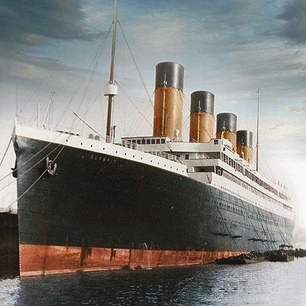 The RMS Titanic after being rebranded as the RMS Olympic - note the evenly spaced rectangular port holes on B Deck