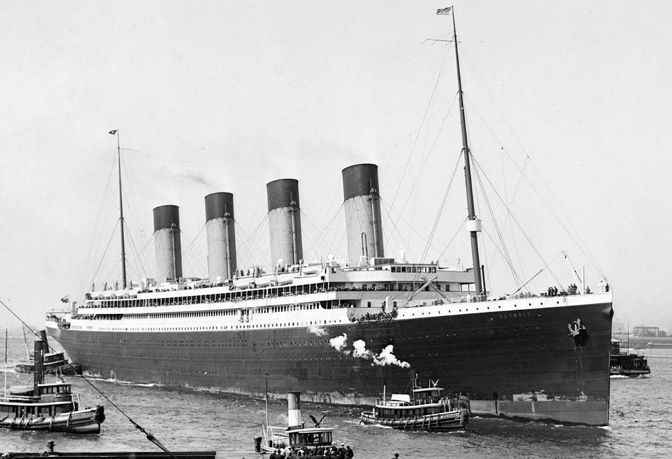 This is the real RMS Titanic after being rebranded as the RMS Olympic - note the evenly spaced rectangular port holes on B Deck