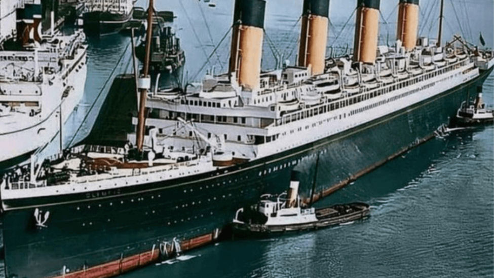 RMS Titanic rebranded as the RMS Olympic after retrofitting windows on B deck